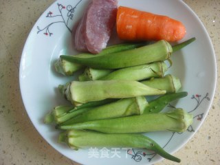 Health-preserving and Health-care Vegetables in Autumn-fried Pork Slices with Okra recipe
