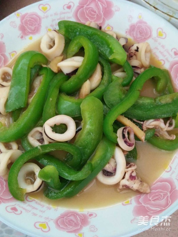 Fried Cuttlefish with Green Peppers recipe