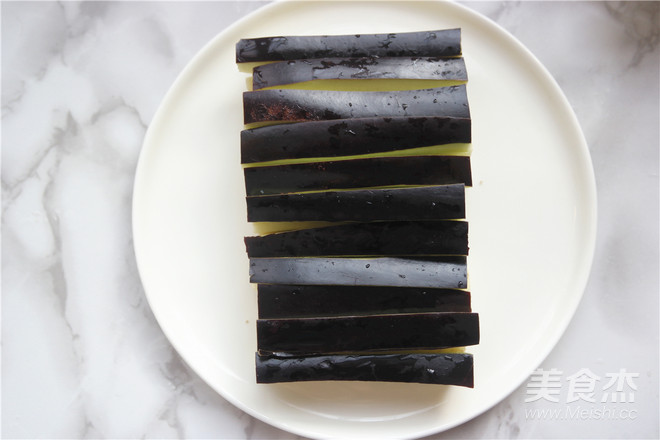 Three-color Eggplant Strips with Cold Dressing recipe