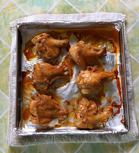 Roasted Chicken Drumsticks in Red Oil recipe