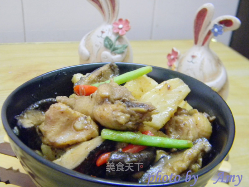 Mushroom Chicken with Yam recipe