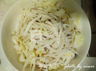 Pleurotus Eryngii Mixed with Cabbage Heart recipe