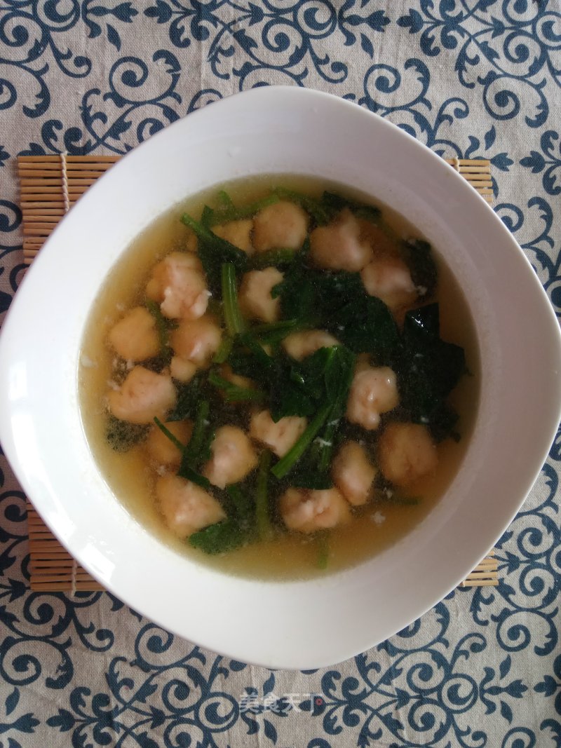 Hand-made Shrimp Ball Spinach Soup recipe