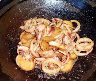 Fried Squid with Rice White recipe