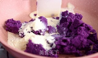 Net Red Purple Potato Brushed Fairy Bean Cake, Delicious to Fly! recipe