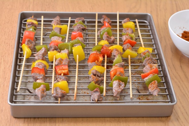 Lamb Kebabs with Colored Peppers recipe