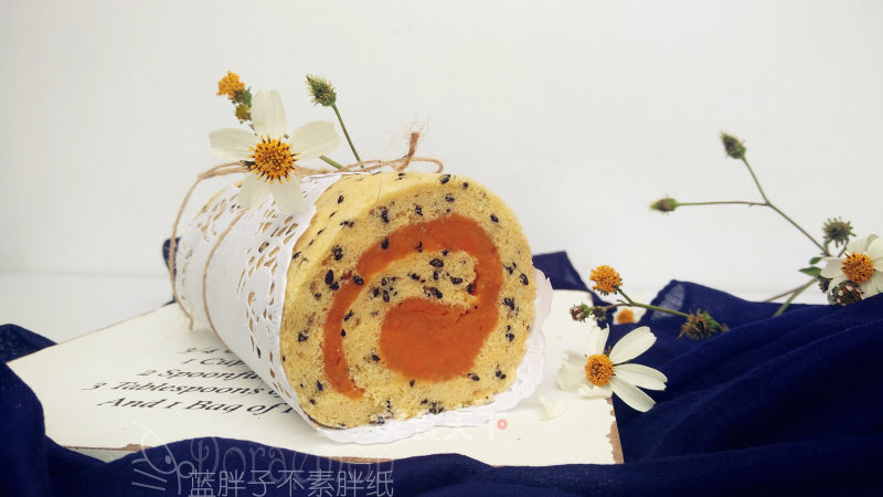 Super Healthy Black Sesame Mashed Potato Cake Roll recipe