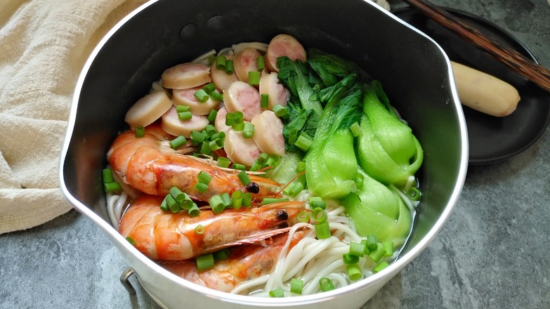 Fish Sausage, Shrimp and Seafood Noodle recipe