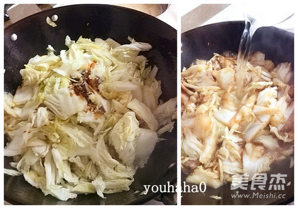 Stewed Cabbage Tofu with Fat Residue recipe