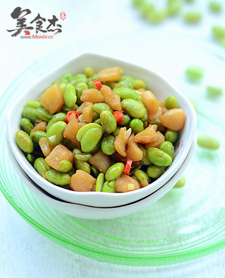 Fried Edamame with Dried Radish recipe