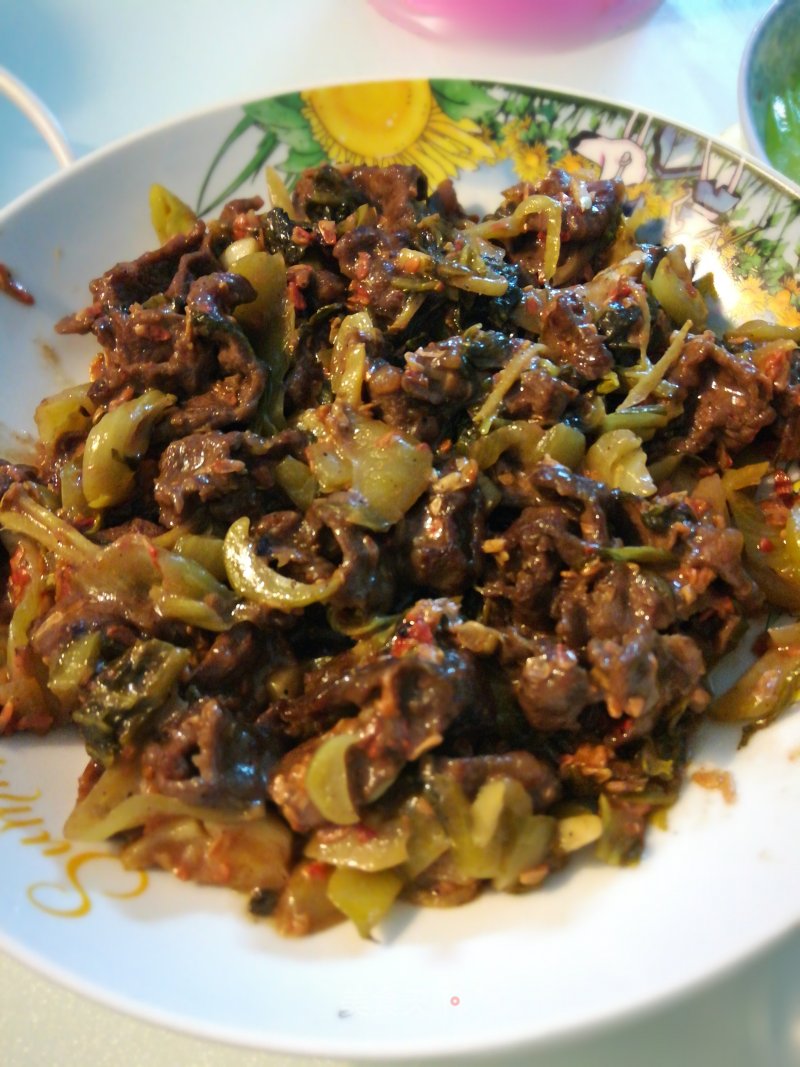 Stir-fried Beef with Ginger and Pickled Vegetables recipe