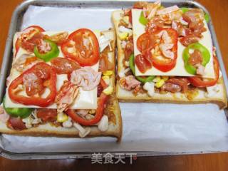 [diy New Orleans Bbq Pizza] Produced by Xiaowenzi~~[chicken Toast Pizza] recipe