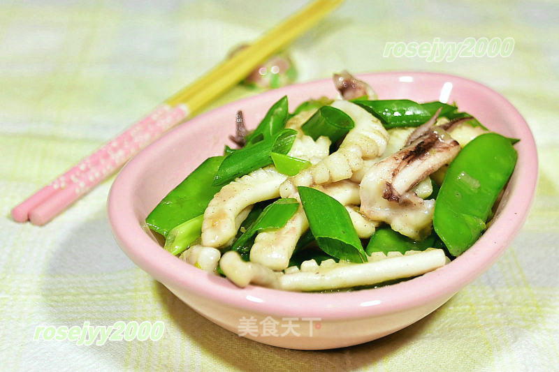 Squid Rings with Scallions--kai Shou Dish