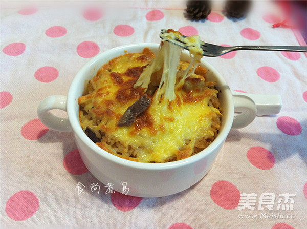 Baked Rice with Black Pepper Beef and Cheese recipe