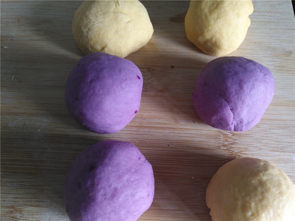 Pumpkin and Purple Sweet Potato Two-color Hair Cake recipe