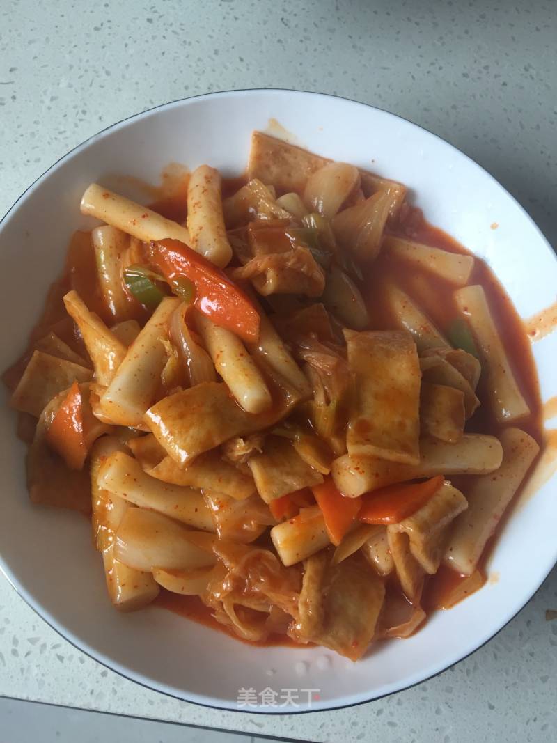 Stir-fried Rice Cake with Spicy Sauce recipe