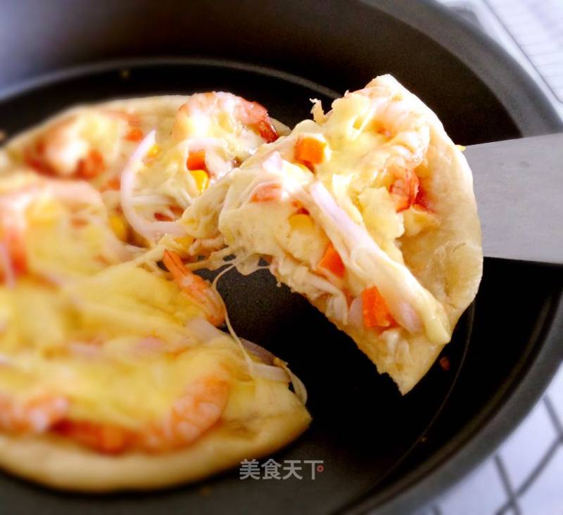 Shrimp and Seasonal Vegetable Pizza recipe