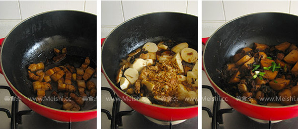 Braised Taro with Dried Plums and Vegetables recipe