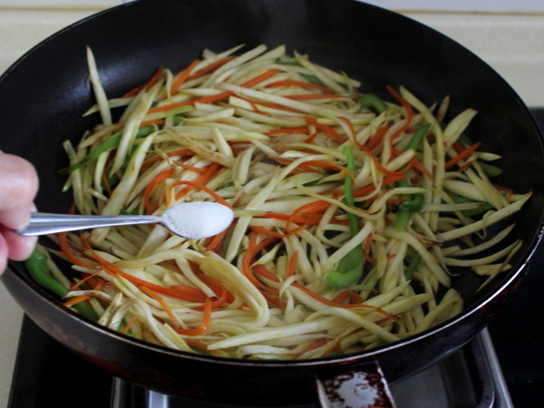 Stir-fried Rice Cake with Rice White Pork recipe