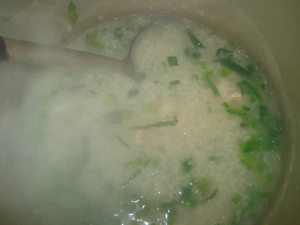 Spinach and Shrimp Congee recipe