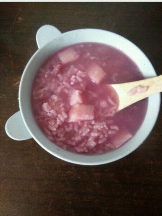 Purple Potato Yam Rice Porridge recipe