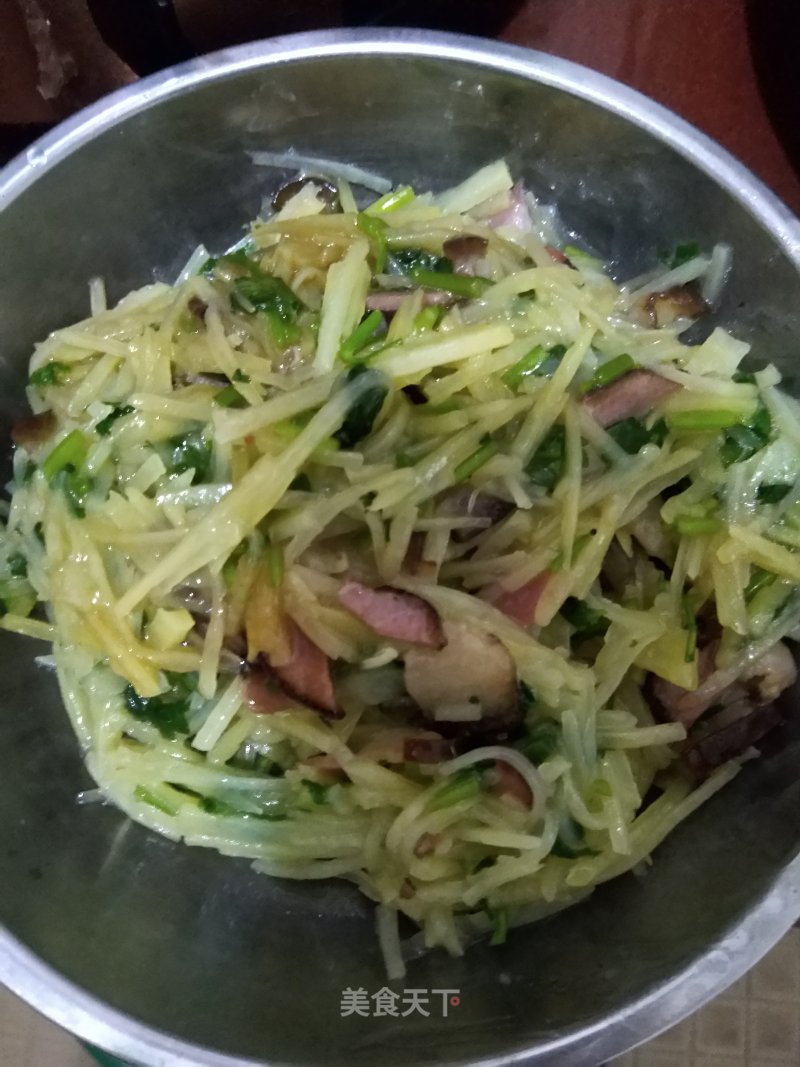 Stir-fried Potato Shreds with Bacon recipe