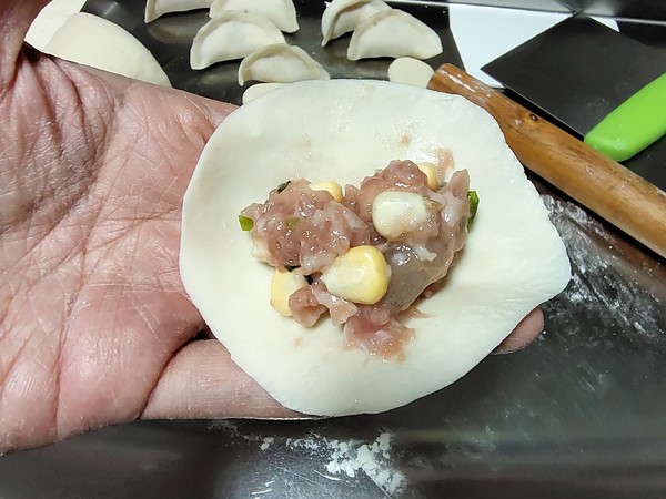 Shrimp, Corn and Pork Steamed Dumplings recipe