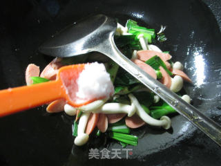 #trust of The Beauty# Stir-fried White Mushroom with Garlic and Ham recipe