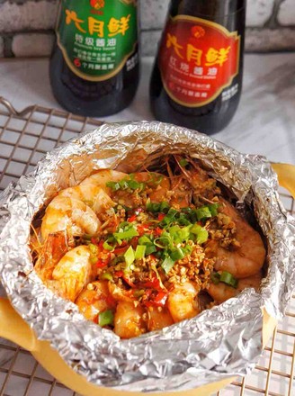 Grilled Shrimp with Garlic Vermicelli recipe