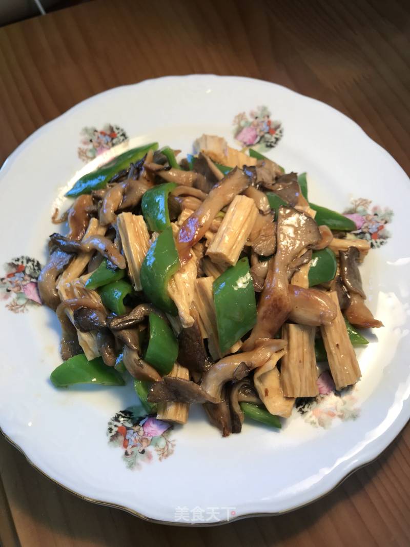 Fried Yuba with Fresh Mushrooms recipe