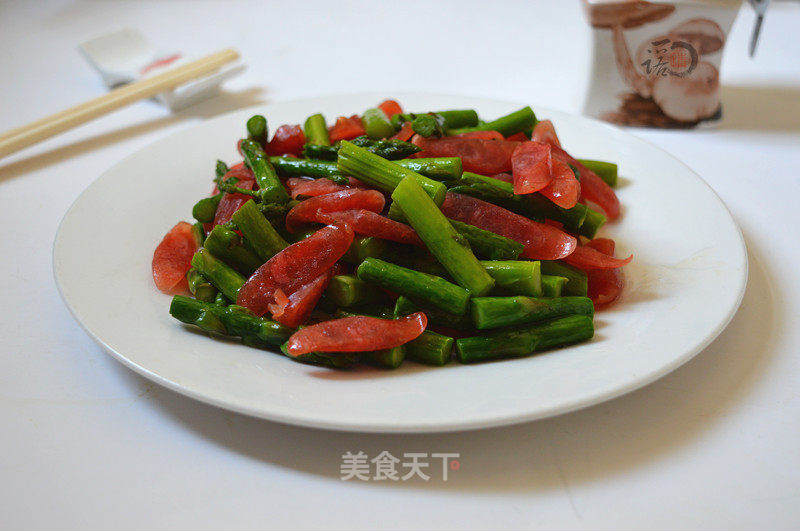 Stir-fried Asparagus with Sausage recipe