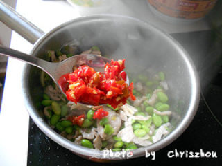[stir-fried Shredded Pork with Chopped Pepper and Edamame] Spicy and Delicious Meal recipe