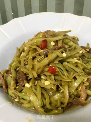 Stir-fried Lentils with Shredded Pork recipe