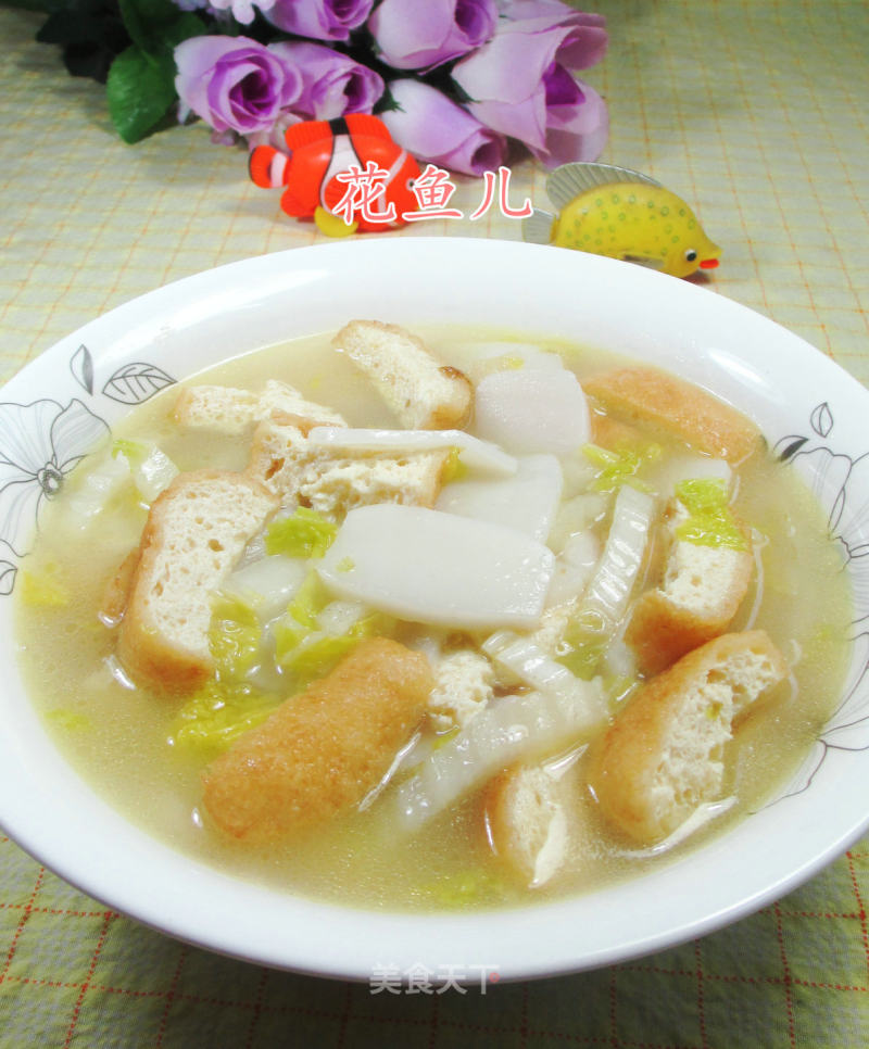 Oily Tofu and Cabbage Rice Cake Soup recipe