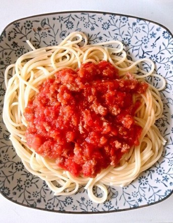 Spaghetti with Tomato Meat Sauce recipe