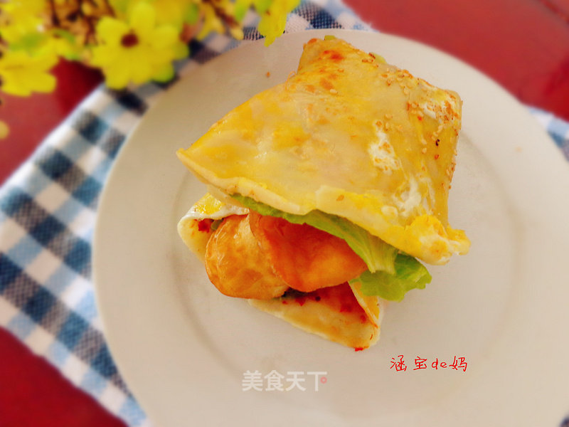 Mung Bean Noodle Pancake with Fruit recipe