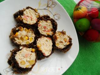 Seaweed Minced Chicken Roll recipe