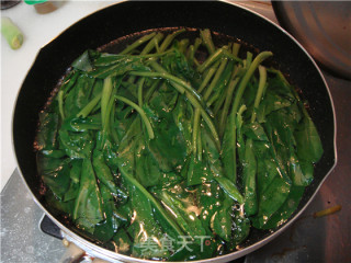 Spinach Mixed with Shredded Chicken recipe