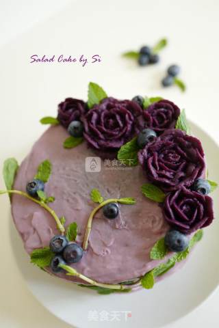 #aca烤明星大赛#purple Potato Salad Cake recipe