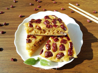 Jujube, Peanut and Corn Meal Rice Cake recipe