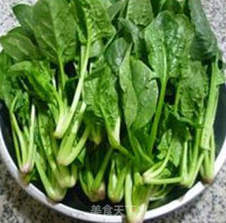 Stir-fried Spinach with Mantis Shrimp recipe