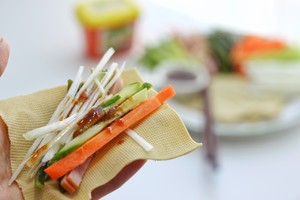 Vegetable Rolls with Bean Curd Dipping Sauce [onion Companion Only Sauce Version] recipe