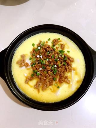 Steamed Tofu with Egg and Minced Meat recipe