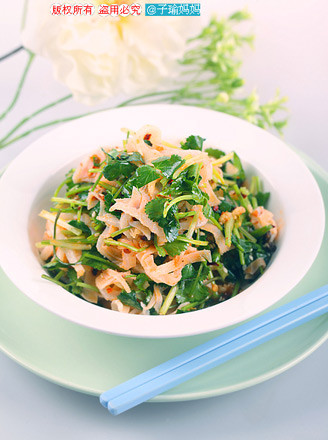 Coriander Mixed with Beef Tripe