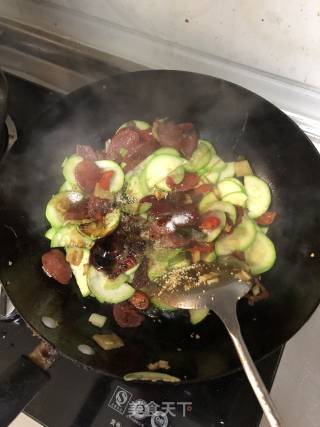 Zucchini Fried Sausage recipe
