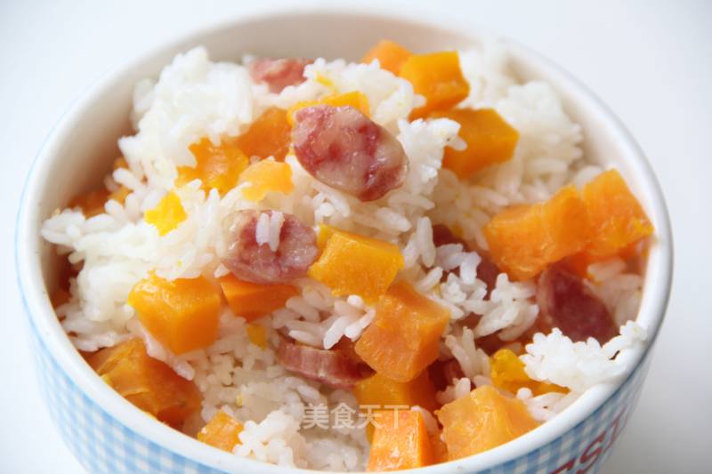 Pumpkin, Sweet Potato and Sausage Braised Rice recipe