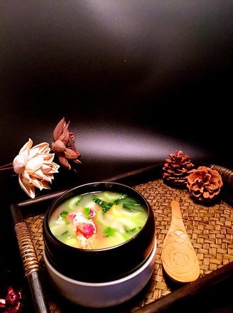 Green Vegetable Lobster Soup Rice Congee recipe