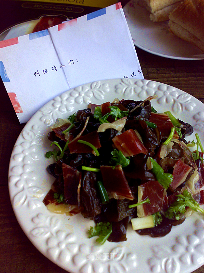 Ham Mixed with Fungus recipe