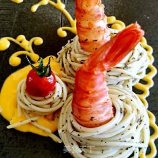 Pasta with Cheese and Prawns recipe