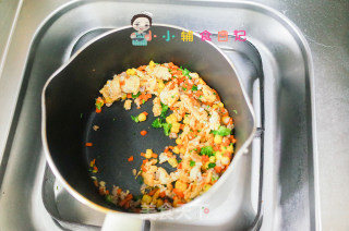 Scrambled Egg Rice with Corn and Minced Meat recipe